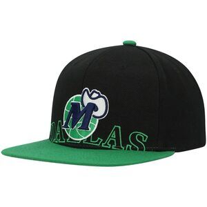 Dallas Mavericks Mitchell & Ness Hardwood Classics Black Green SnapBack Hat